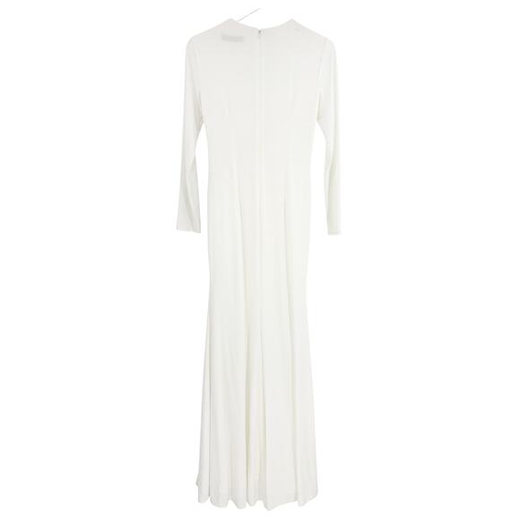 MAC DUGGAL Dress Size 4 Evening Gown NEW White Long Sleeve Keyhole Draped - Picture 5 of 7